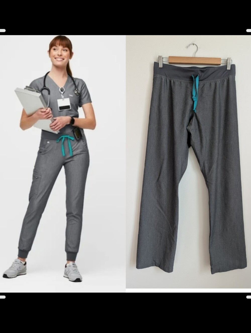 Figs 3 Pc Scrubs Zamora Jogger Livingston Pants & Catarina Top Gray